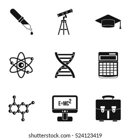 Scientific Research Icons Set. Simple Illustration Of 9 Scientific Research Vector Icons For Web