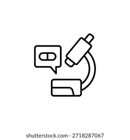 Scientific Research Microscope And Pill Capsule Outline Icon