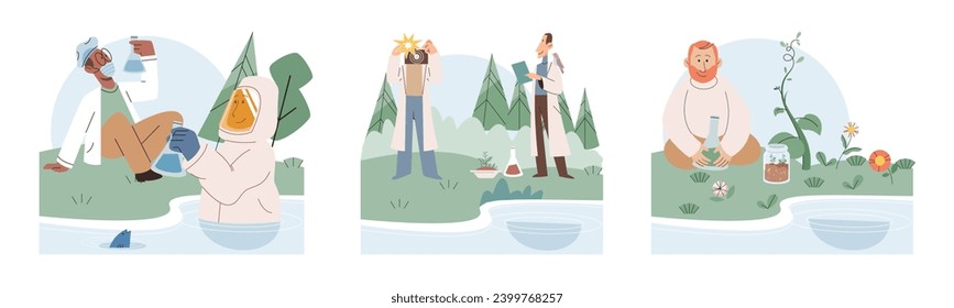 Scientific research. Vector illustration. The scientific research concept provides framework for conducting systematic inquiries Examining data collected during experiments helps draw meaningful