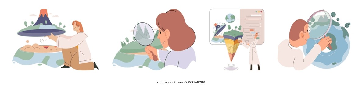 Scientific research. Vector illustration. Education plays pivotal role in nurturing next generation scientific researchers Inspiration from previous scientific research often leads to breakthrough