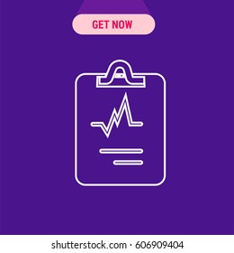 Scientific Results Vector Icon, The outlined symbol of blank with results about experiment.  Simple, modern flat vector illustration for mobile app, website or desktop app 