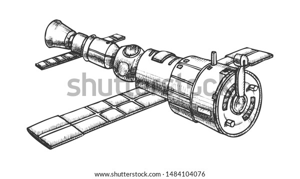 Scientific Satellite Ink Vector Navigation System Stock Vector Royalty Free