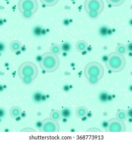 Scientific seamless pattern with green molecules