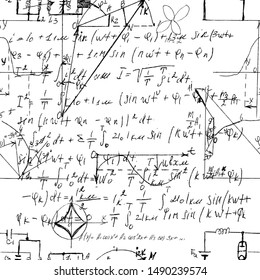 Scientific Seamless Texture Handwritten Formulas Electronic Stock ...