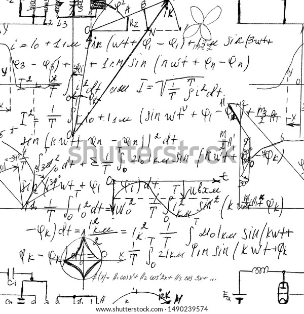 Scientific Seamless Texture Handwritten Formulas Electronic Stock ...