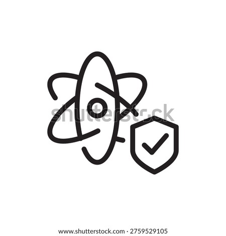 Scientific Security Line Icon. Research Protection Outline Vector
