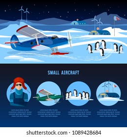 Scientific station on North Pole. Travel to Antarctica concept 