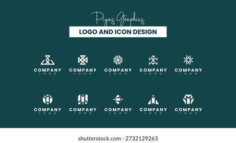 Paquete de logotipos estructurales científicos para la marca