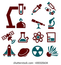 scientific study icon set