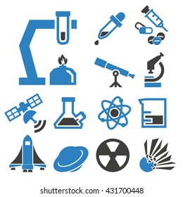 scientific study icon set