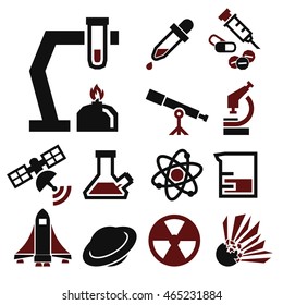 scientific study icon set