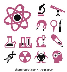 scientific study icon set