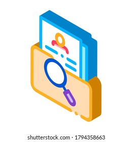 scientific study of personal human resource icon vector. isometric scientific study of personal human resource sign. color isolated symbol illustration
