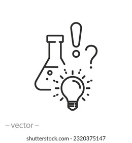 scientific supposition icon, hypothesis or assumption, thin line symbol - editable stroke vector illustration Stock Vector
