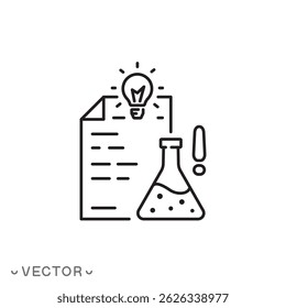 scientific supposition icon, hypothesis or assumption concept, thin line symbol isolated on white background, editable stroke eps 10 vector illustration