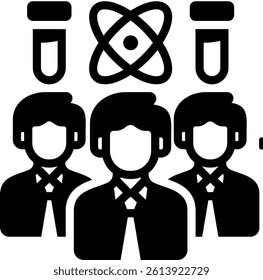 Scientific Team Icon Glyph Vector Illustration