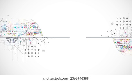 Wissenschaftliches und technologisches ART-Konzept. Abstrakter Hintergrund mit Plexus-Effekt. Vektorgrafik