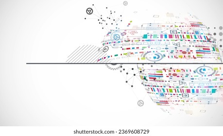 Scientific and technological ART concept. Abstract background with plexus effect. Vector
