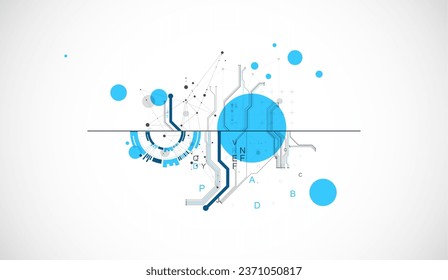 Wissenschaftliches und technologisches ART-Konzept. Abstrakter Hintergrund mit Plexus-Effekt. Vektorgrafik