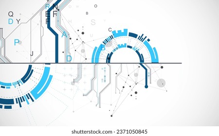 Concepto de ARTE científico y tecnológico. Fondo abstracto con efecto plexus. Vector