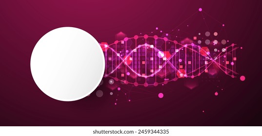 Scientific and technological background. Abstract image of DNA molecule. Vector illustration. Hand drawn.