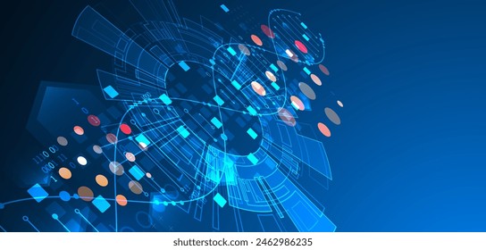 Scientific and technological background. Abstract image of DNA molecule. Vector illustration. Hand drawn.