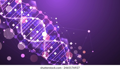 Scientific and technological background. Abstract image of DNA molecule. Vector illustration. Hand drawn.