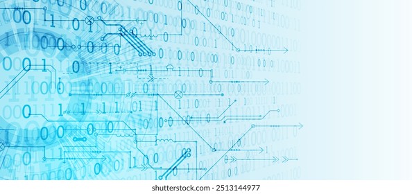 Scientific and technological concept with the use of technical elements formed in the shape of a circle. 
Handmade vector illustration.