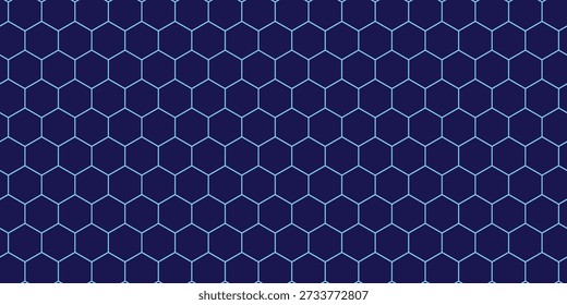 Wissenschaftlicher, technologischer, molekularmedizinischer Hintergrund. hexagon DNA-Netzwerk, wissenschaftlich-chemisches und biotechnologisches Konzept, Innovationstechnologie. Abstrakter geometrischer Hintergrund mit Hexagon-Design. schwarz