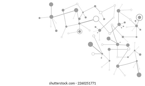 Referencia médica científica, tecnológica y molecular. Ingeniería genética y estructura molecular, red circular de ADN, concepto científico químico y biotecnológico, tecnología innovadora, salud