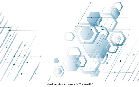 
Scientific Technologies of the future. For business presentations. Leaflet, poster vector background concept Elements of a hexagon