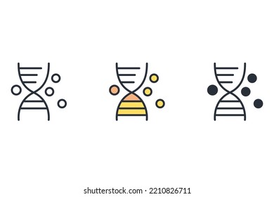 scientific thin line icons. Vector illustration isolated on white. Editable stroke.