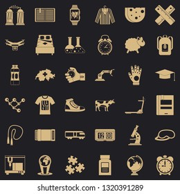 Scientific things icons set. Simple style of 36 scientific things vector icons for web for any design