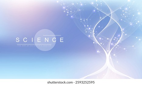 Scientific tree concept of network connection background. Database branch information. Futuristic code flow element. Big data technology. Data tree vector illustration