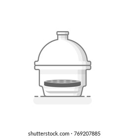 Scientific Vacuum Desiccator - Laboratory glassware icon 22 - Flat design concept. Vector illustration.