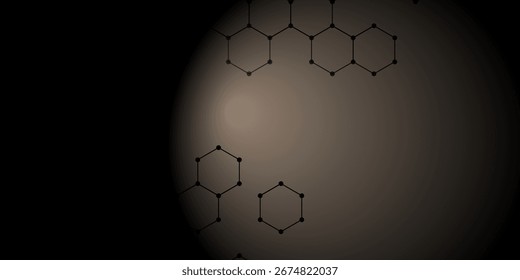 Scientific Vector Background with Chemical Structure, brown gradient technology data network concept eps 10