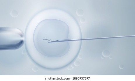 Scientific vector illustration with artificial insemination