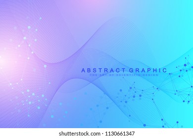 Scientific vector illustration genetic engineering and gene manipulation concept. DNA helix, DNA strand, molecule or atom, neurons. Abstract structure for Science or medical background.