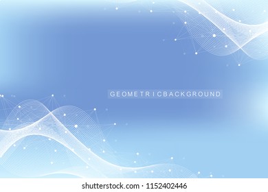 Scientific vector illustration genetic engineering and gene manipulation concept. DNA helix, DNA strand, molecule or atom, neurons. Abstract structure for Science or medical background.