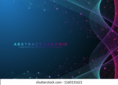 Scientific Vector Illustration Genetic Engineering And Biotechnology Concept. DNA Helix, DNA Strand, Molecule Or Atom, Neurons. Abstract Gene Manipulation Or Medical Background