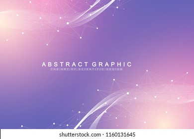 Scientific vector illustration genetic engineering and biotechnology concept. DNA helix, DNA strand, molecule or atom, neurons. Abstract gene manipulation or medical background