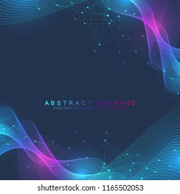 Scientific vector illustration genetic engineering and gene manipulation concept. DNA helix, DNA strand, molecule or atom, neurons. Abstract structure for Science or medical background.
