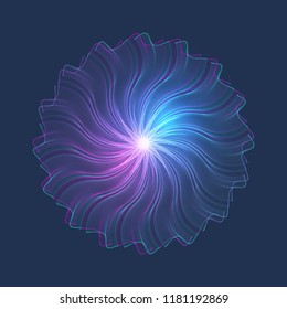 Scientific vector illustration genetic engineering and gene manipulation concept. DNA helix, DNA strand, molecule or atom, neurons. Abstract structure for Science or medical background. Wave flow.