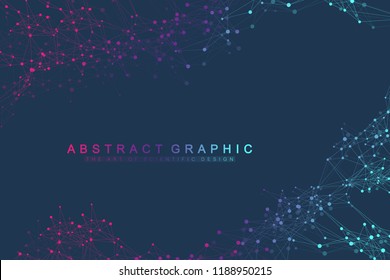 Ilustración científica de la ingeniería genética y el concepto de manipulación genética. hélice de ADN, hebra de ADN, molécula o átomo, neuronas. Estructura abstracta para ciencias o formación médica. Flujo de onda.