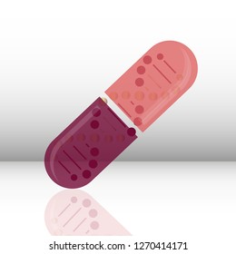 Scientific vector illustration genetic engineering and biotechnology concept. DNA helix, DNA strand, molecule or atom, neurons. Abstract gene manipulation or medical background