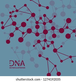 Scientific vector illustration genetic engineering and biotechnology concept. DNA helix, DNA strand, molecule or atom, neurons. Abstract gene manipulation or medical background
