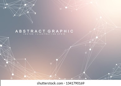 Scientific vector illustration genetic engineering and gene manipulation concept. DNA helix, DNA strand, molecule or atom, neurons. Abstract structure for Science or medical background. Wave flow.