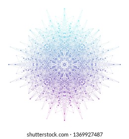 Scientific vector illustration genetic engineering and gene manipulation concept. DNA helix, DNA strand, molecule or atom, neurons. Abstract structure for Science or medical background. Wave flow.