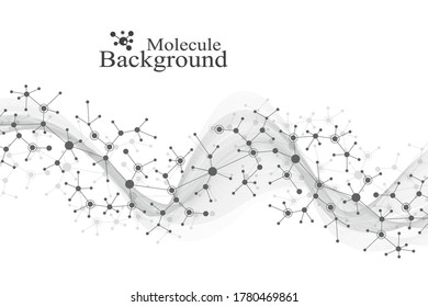 Scientific vector illustration genetic engineering and gene manipulation concept. DNA helix, DNA strand, molecule or atom, neurons. Abstract structure for Science or medical background. CRISPR CAS9