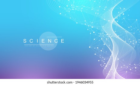 Concepto de ingeniería genética y manipulación genética de ilustraciones vectoriales científicas. hélice de ADN, cadena de ADN, molécula o átomo, neuronas. Estructura abstracta para ciencias o antecedentes médicos. CRISPR CAS9